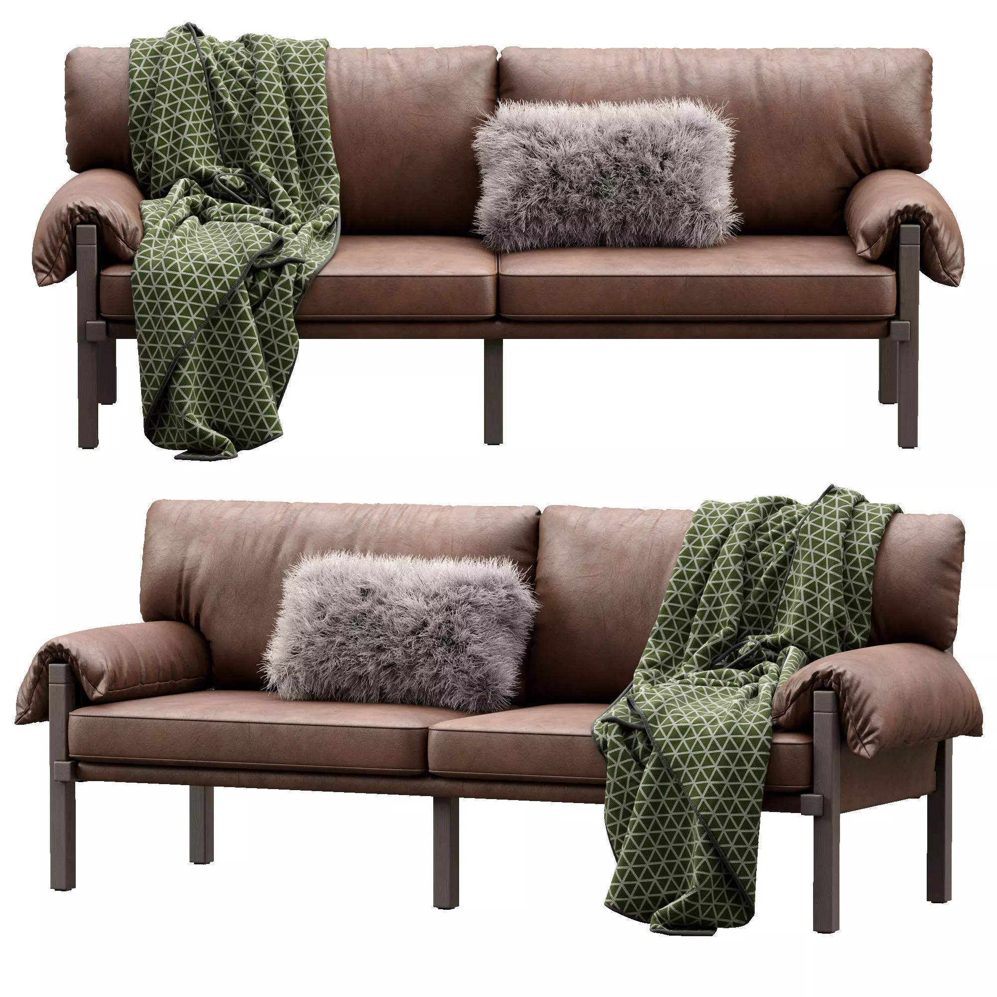 Lita Leather Sofa by Urban Outfitters 3D model