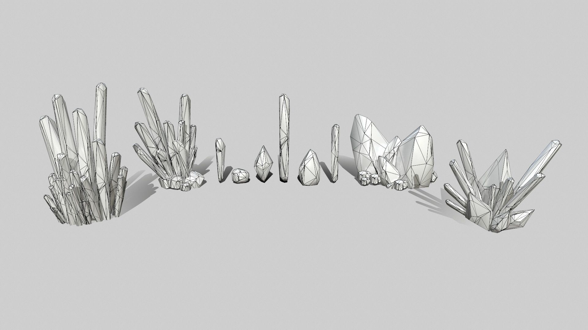 Crystal Set Low-poly 3D model_18