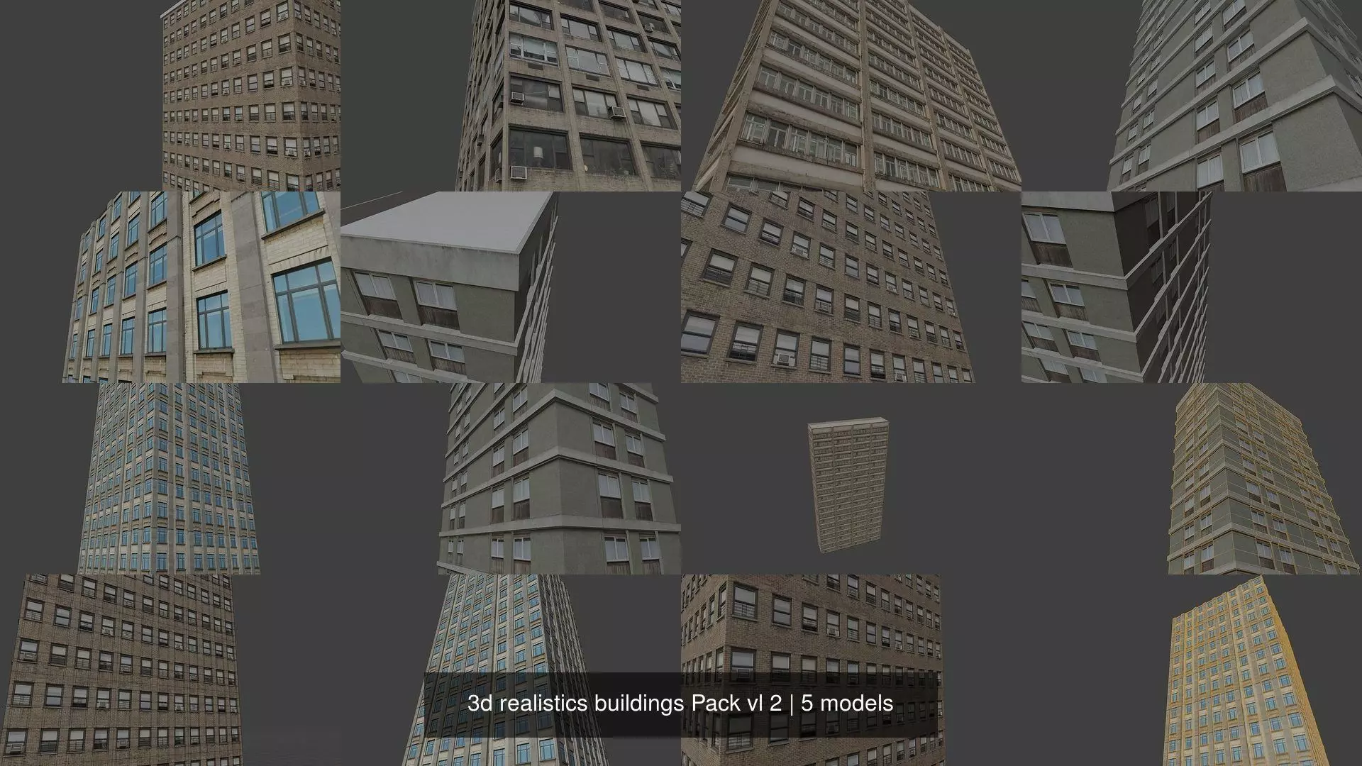 3d realistics buildings Pack vl 2 3D Model Collection_0
