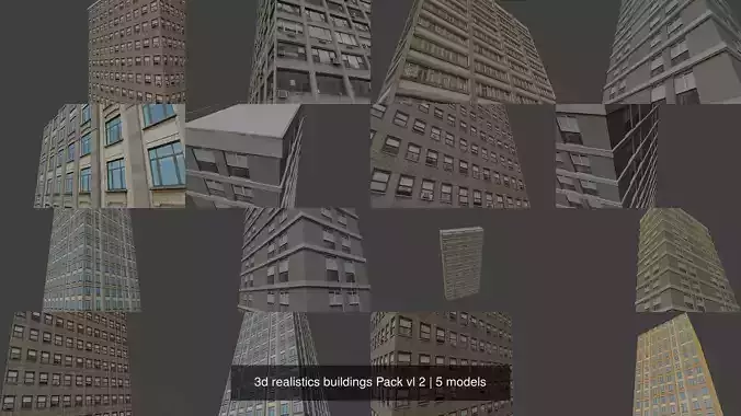 3d realistics buildings Pack vl 2 3D Model Collection