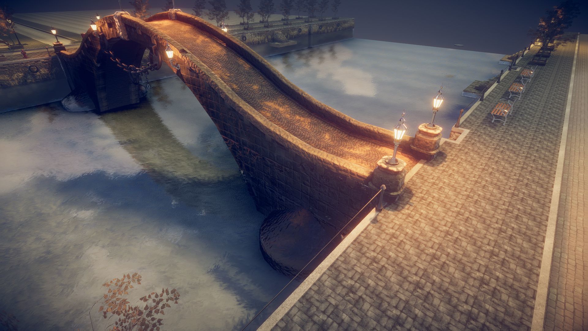 Bridge Low-poly 3D model_7