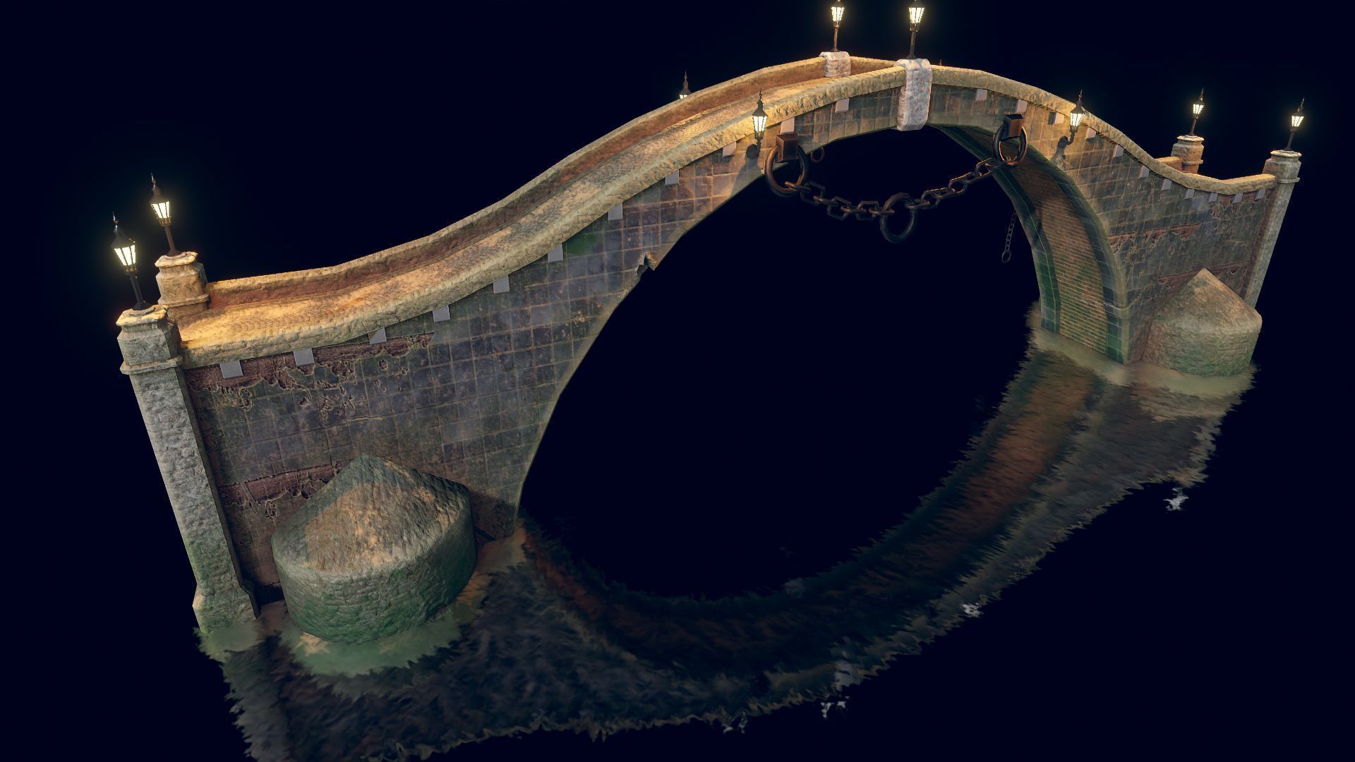 Bridge Low-poly 3D model_4