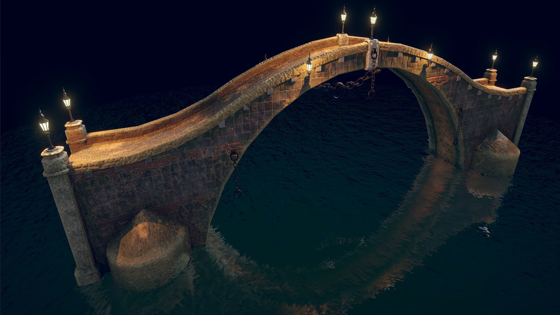 Bridge Low-poly 3D model_2