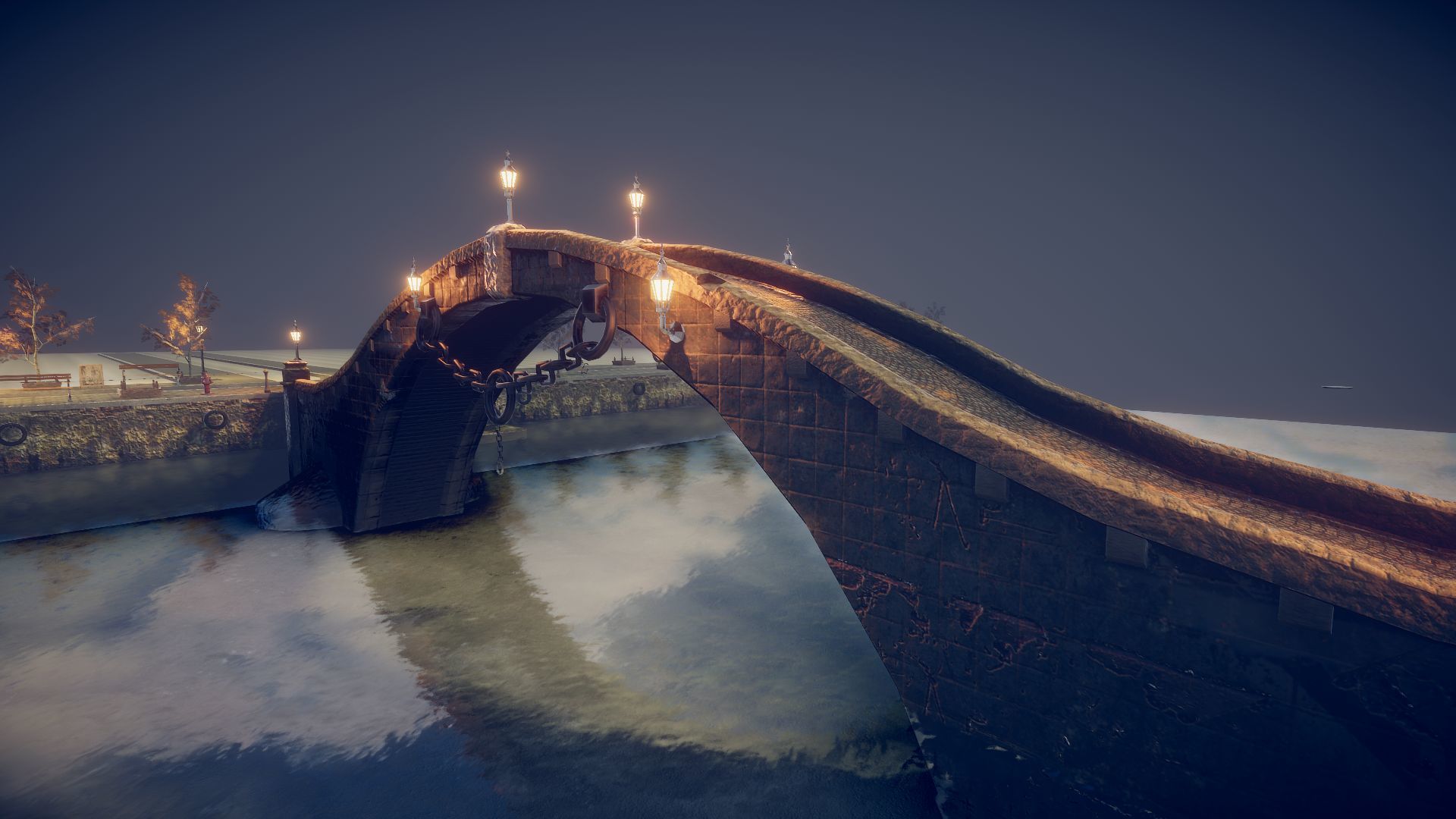 Bridge Low-poly 3D model_5
