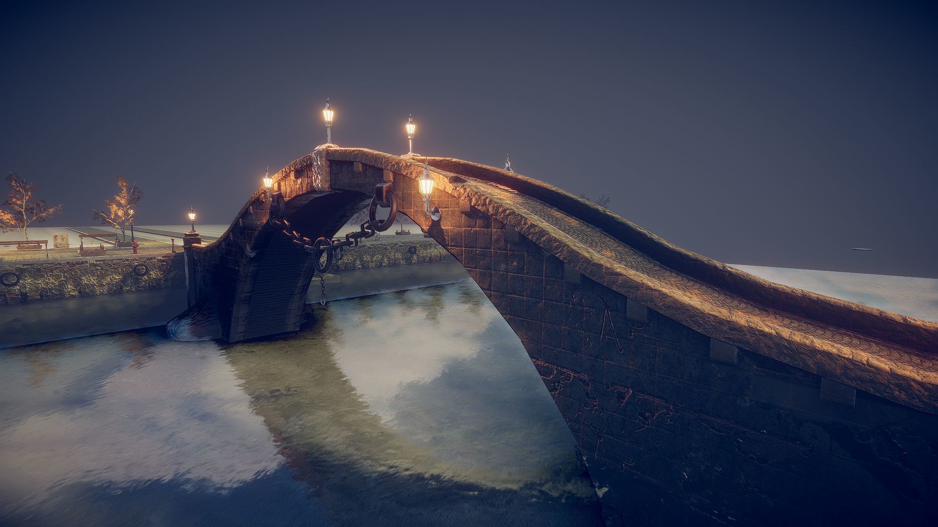 Bridge Low-poly 3D model_9