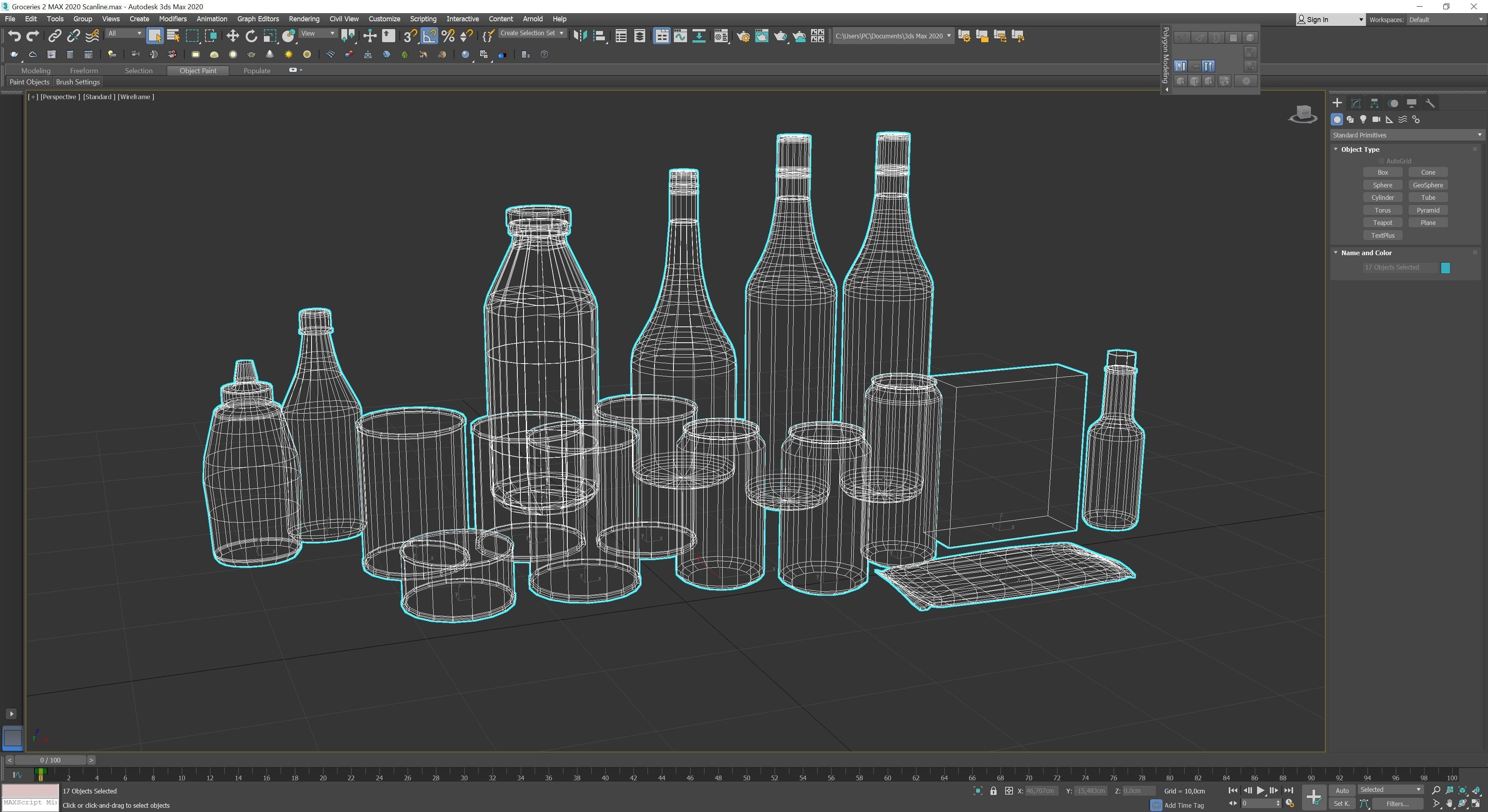 Groceries 2 cans and bottles Low-poly 3D model_10
