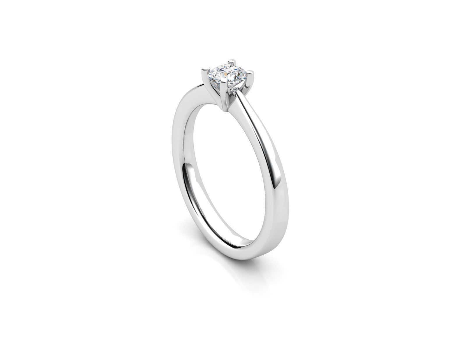 ZDR051 engagement ring with diamond in center 3D print model_1