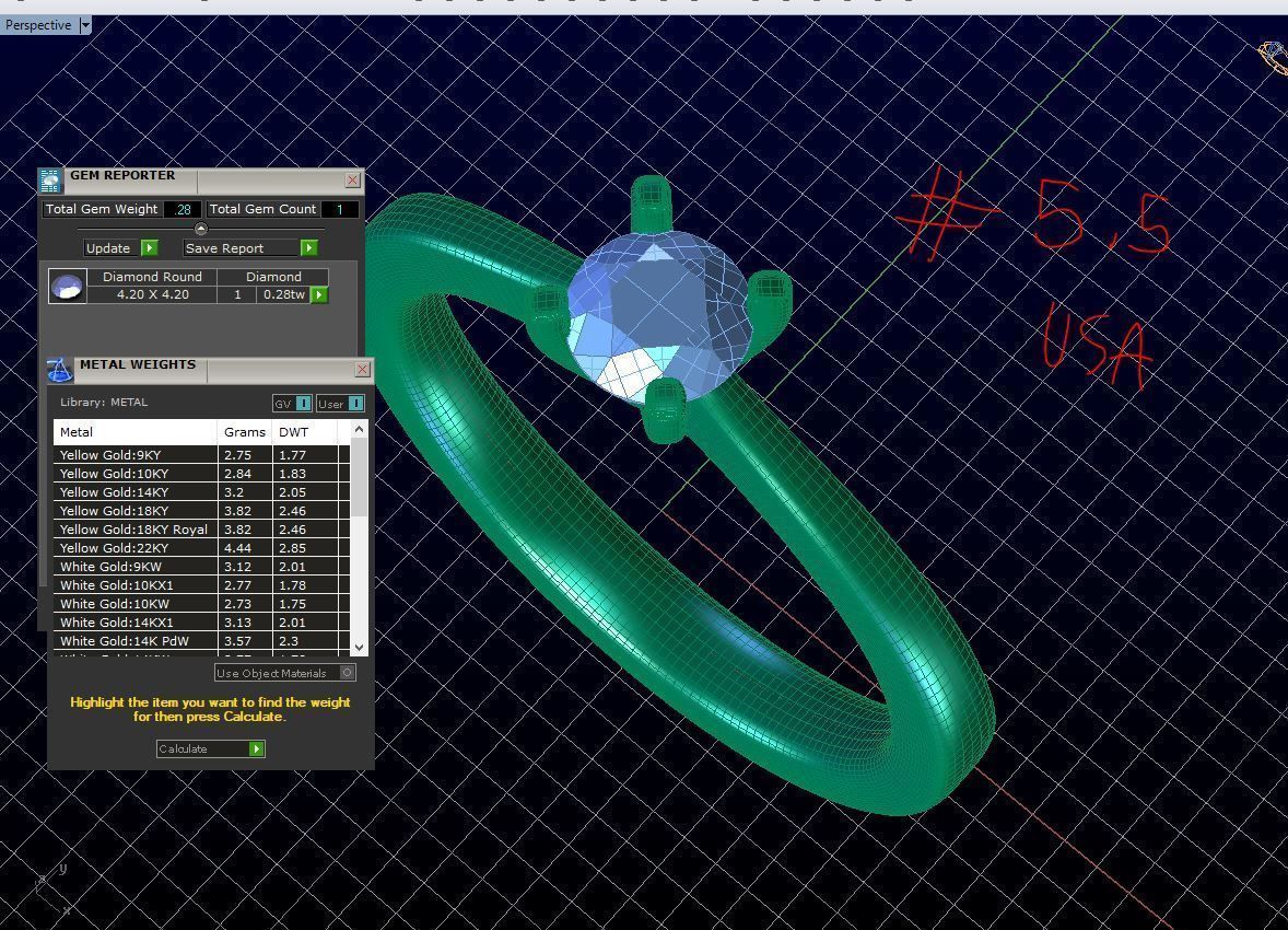 ZDR051 engagement ring with diamond in center 3D print model_6
