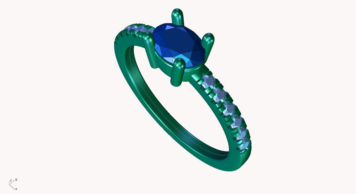 ZDR052 topaz and diamond ring 3D print model_5