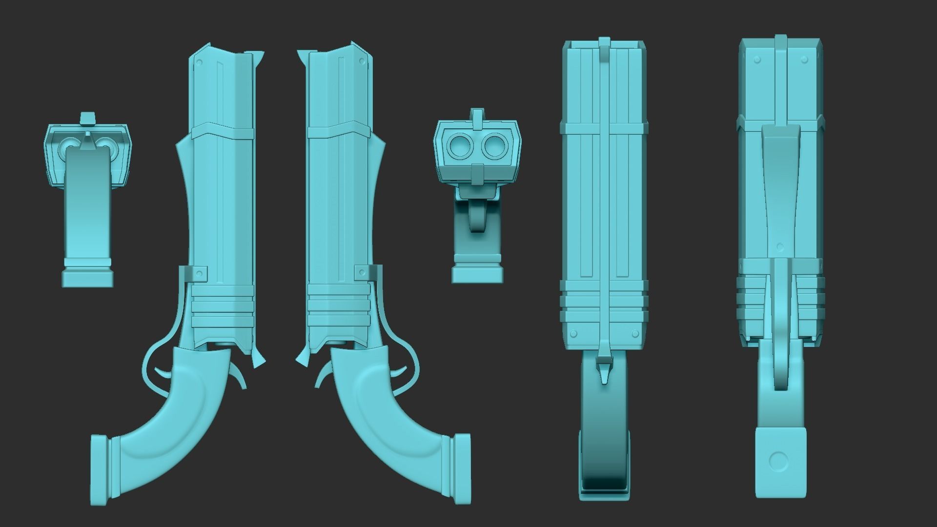 Sci-Fi Short Shotgun - Gun Weaponry - Luxury Low-poly 3D model_9
