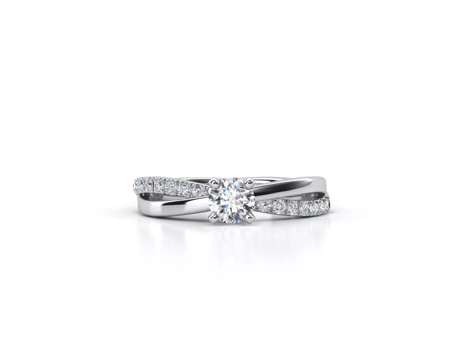ZDR054 person diamond engagement ring gold 3D print model