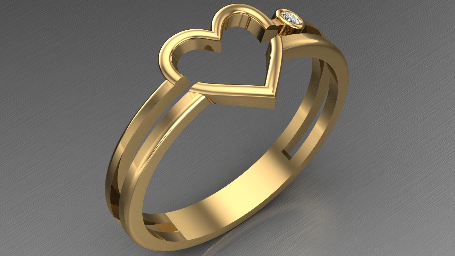 heart ring 3D print model_2