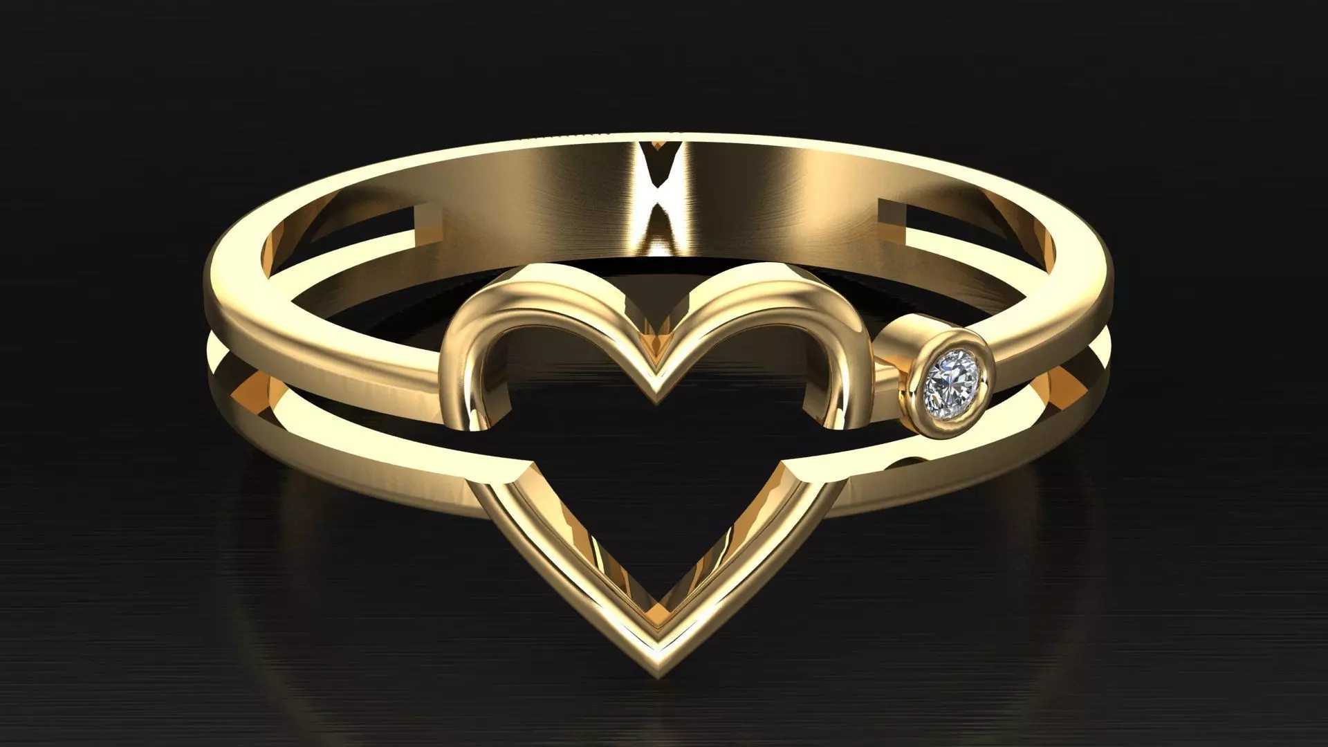 heart ring 3D print model_0