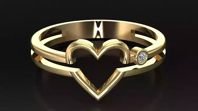 heart ring 3D print model