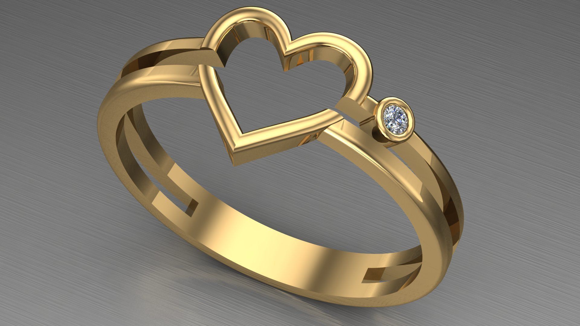 heart ring 3D print model_1