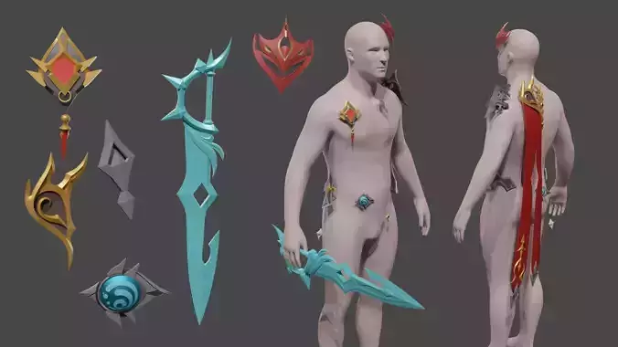 genshin impact tartaglia cosplay 3d print