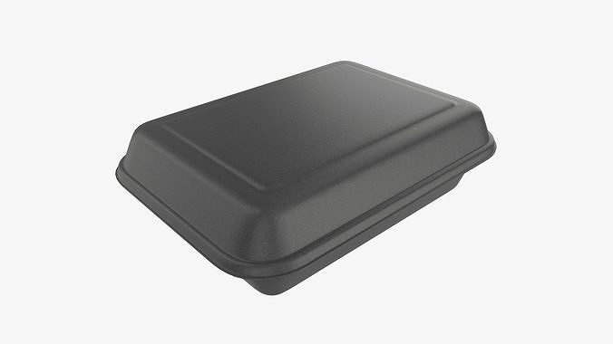 Take away lunch polystyrene box 05 closed 3D model