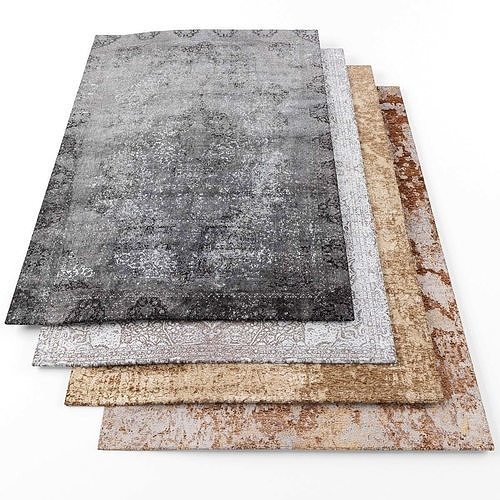 Rugs-1023 set of three rugs Low-poly 3D model
