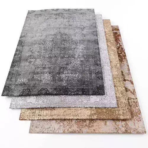 Rugs-1023 set of three rugs Low-poly 3D model
