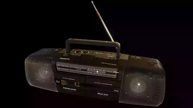 Cordless Double Cassette Stereo 3D model