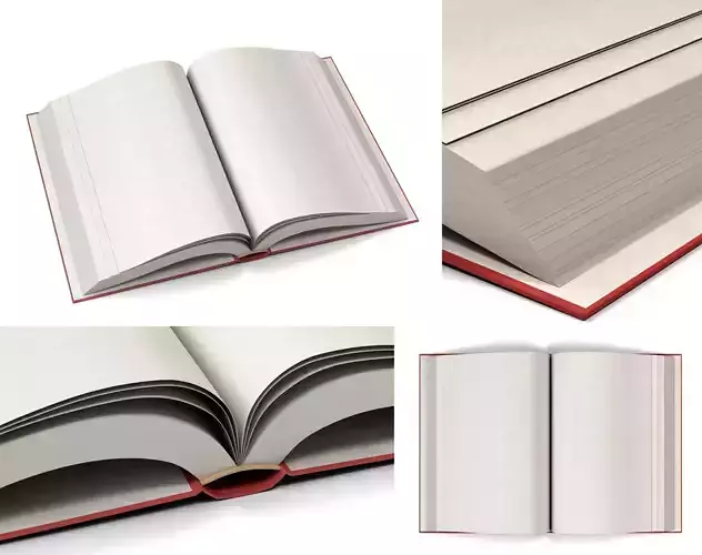 Open book with red cover Low-poly 3D model