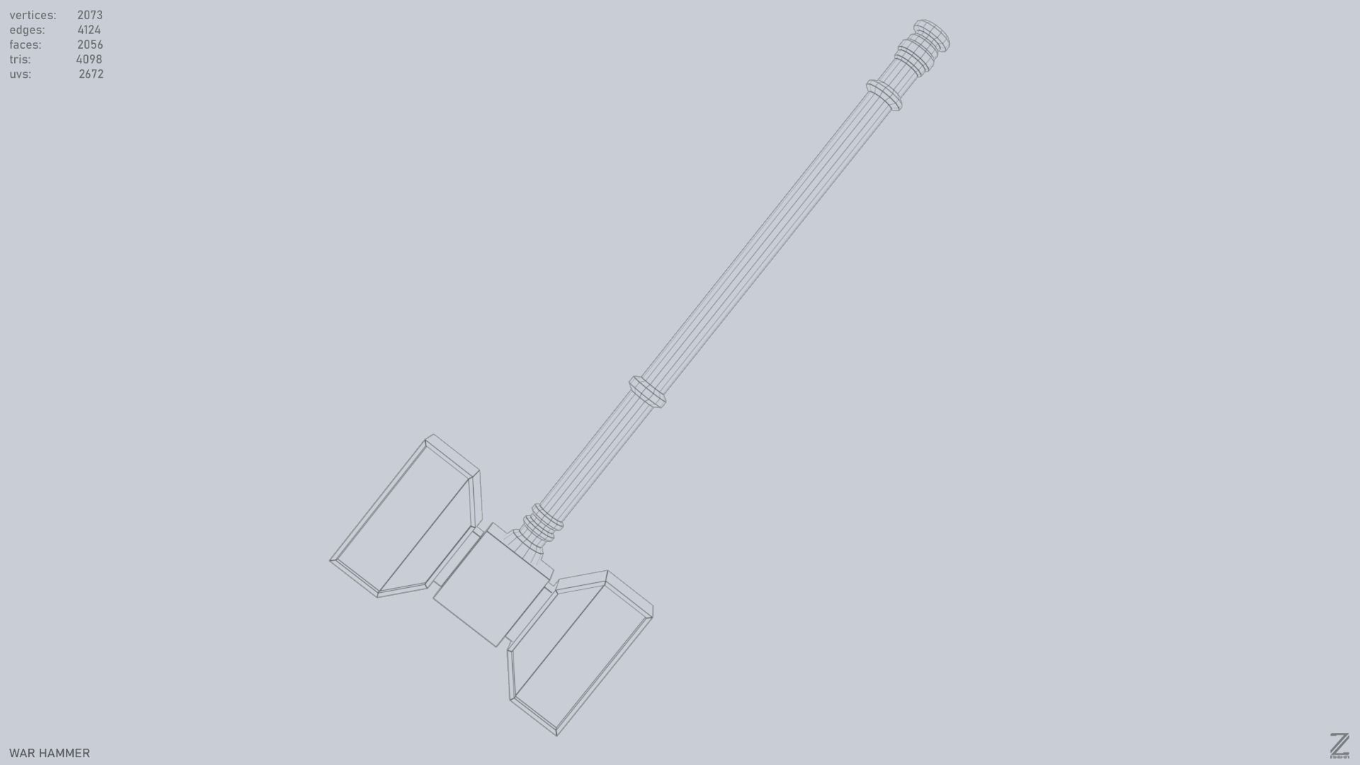 War Hammer Low-poly 3D model_11