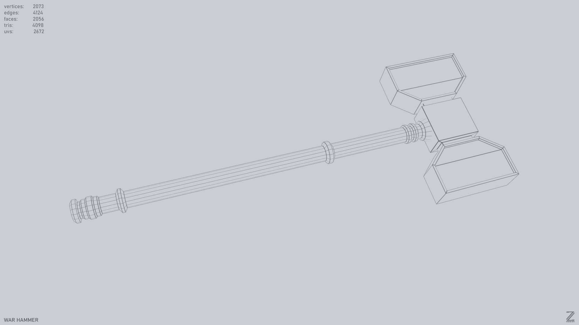 War Hammer Low-poly 3D model_13