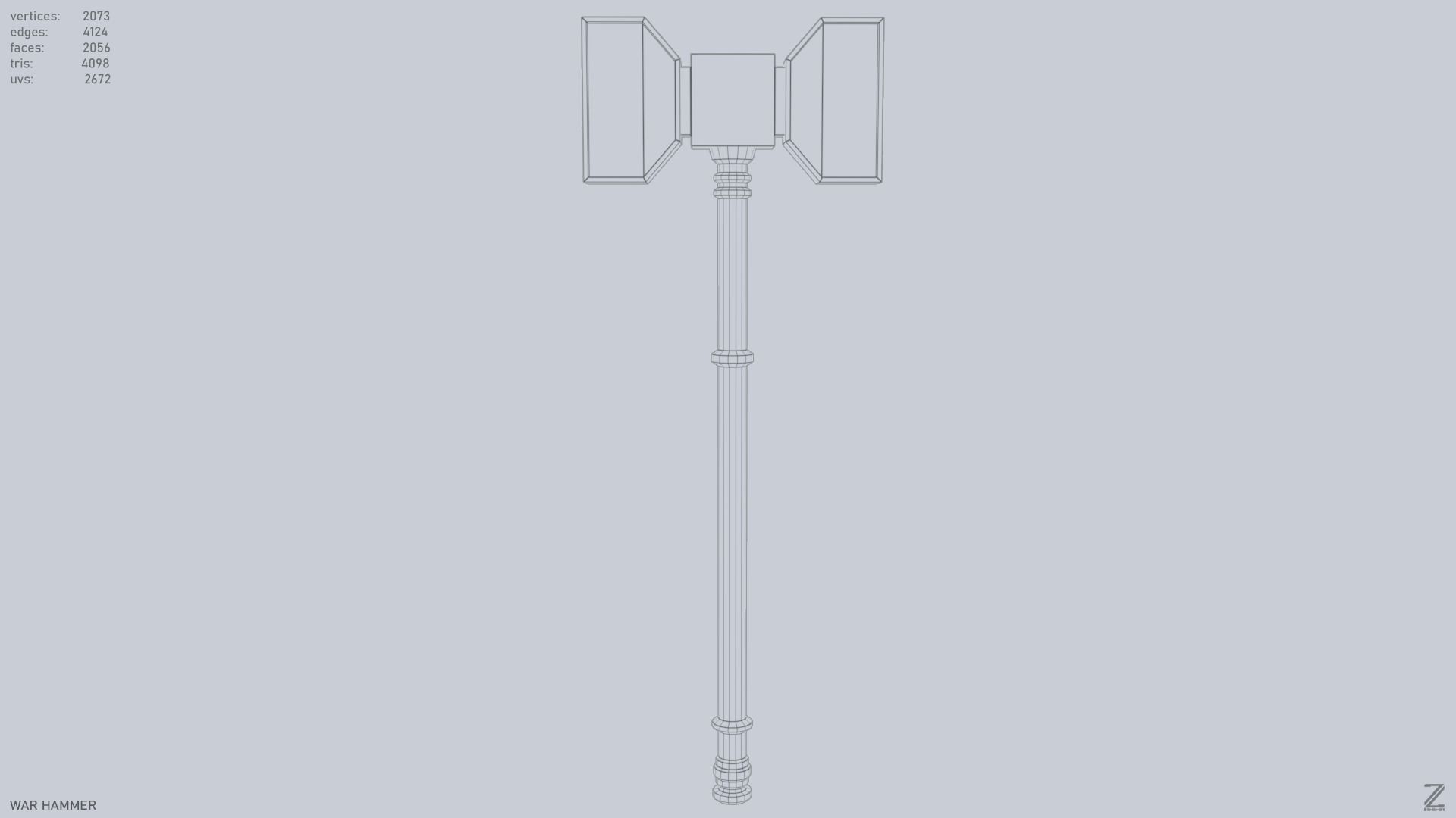 War Hammer Low-poly 3D model_8