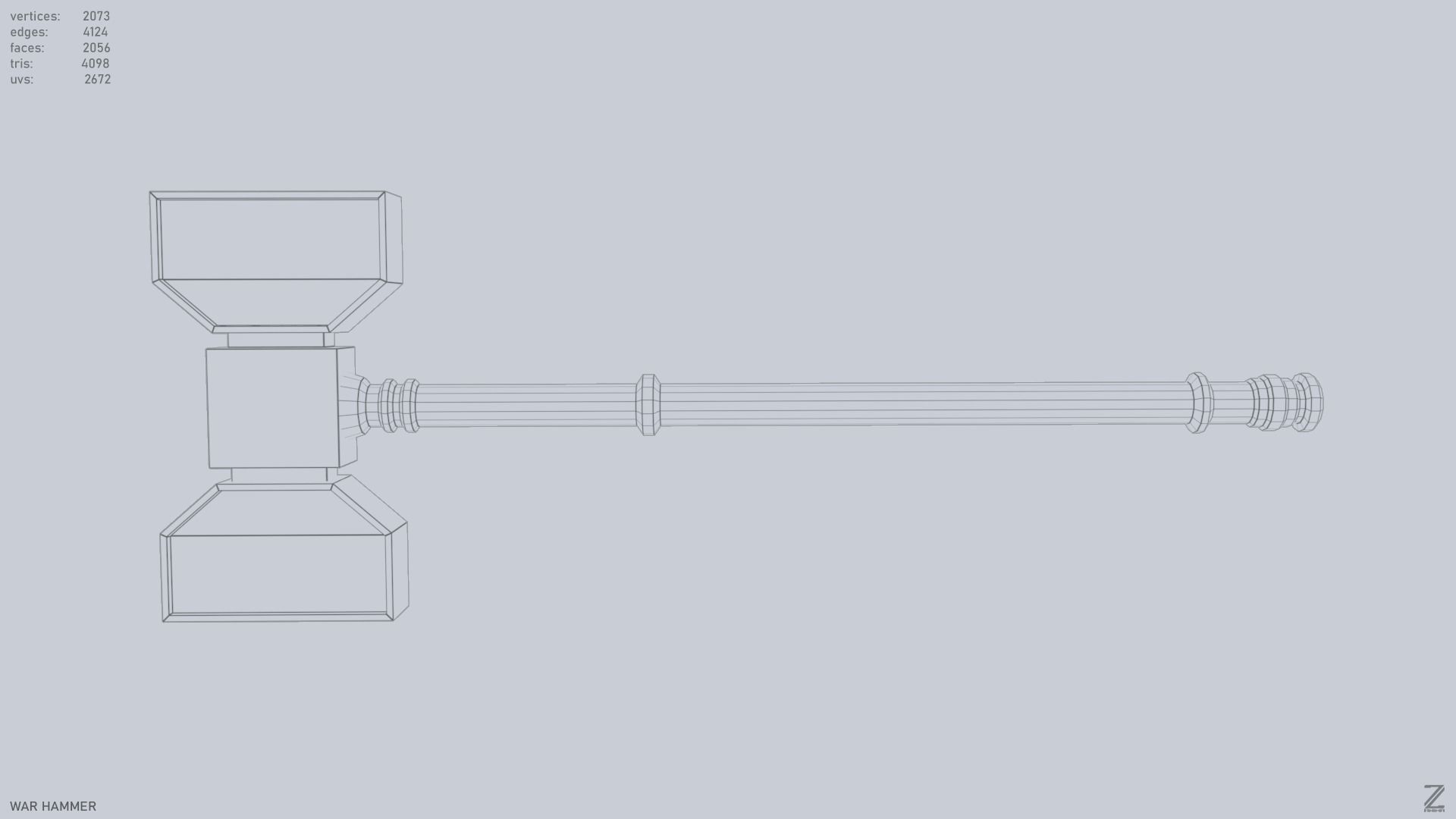 War Hammer Low-poly 3D model_10