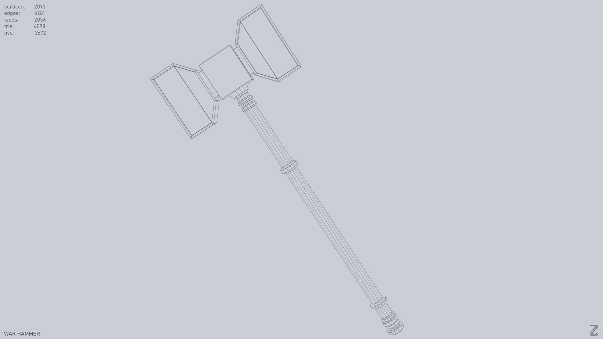 War Hammer Low-poly 3D model_9