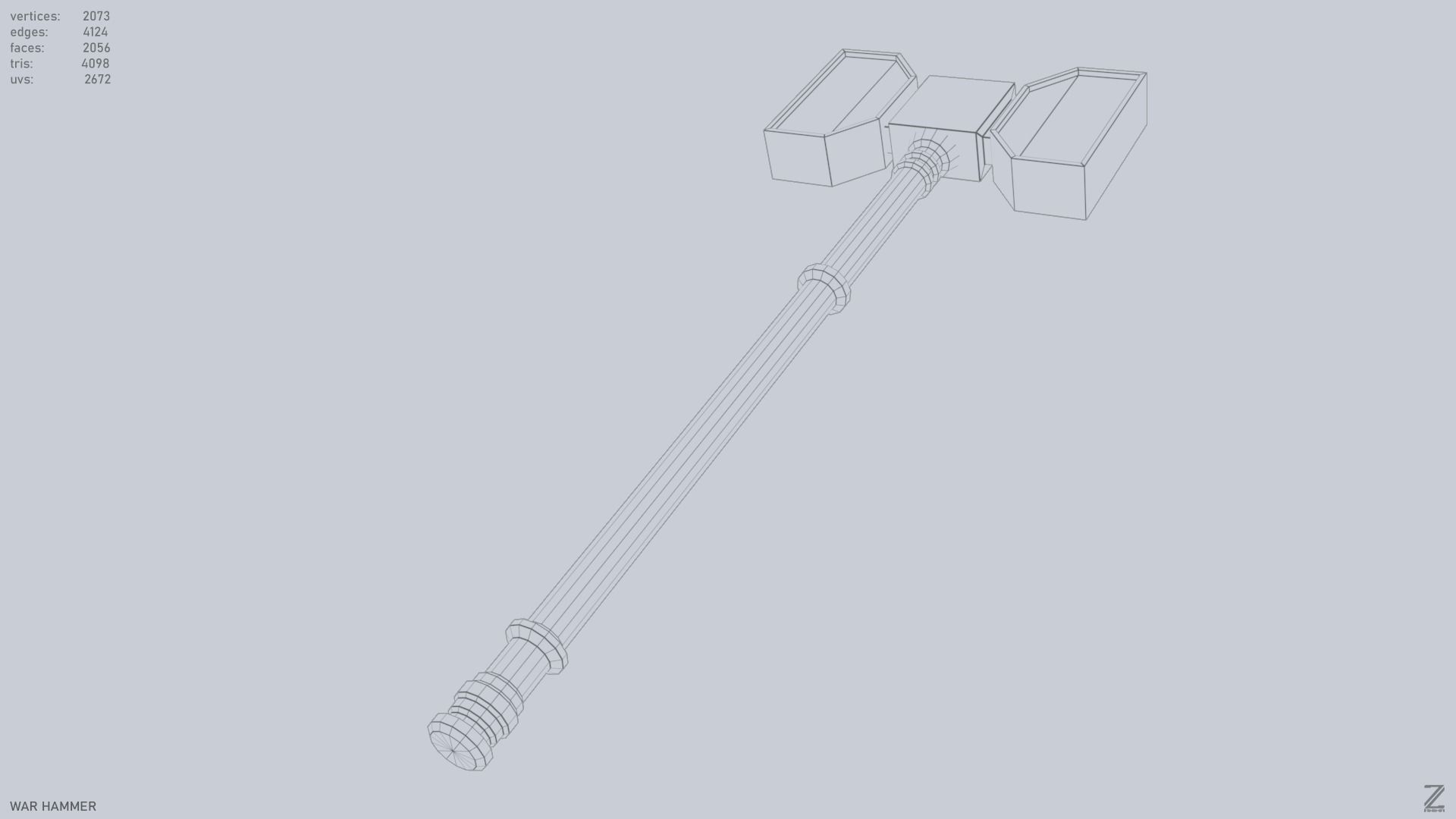 War Hammer Low-poly 3D model_14