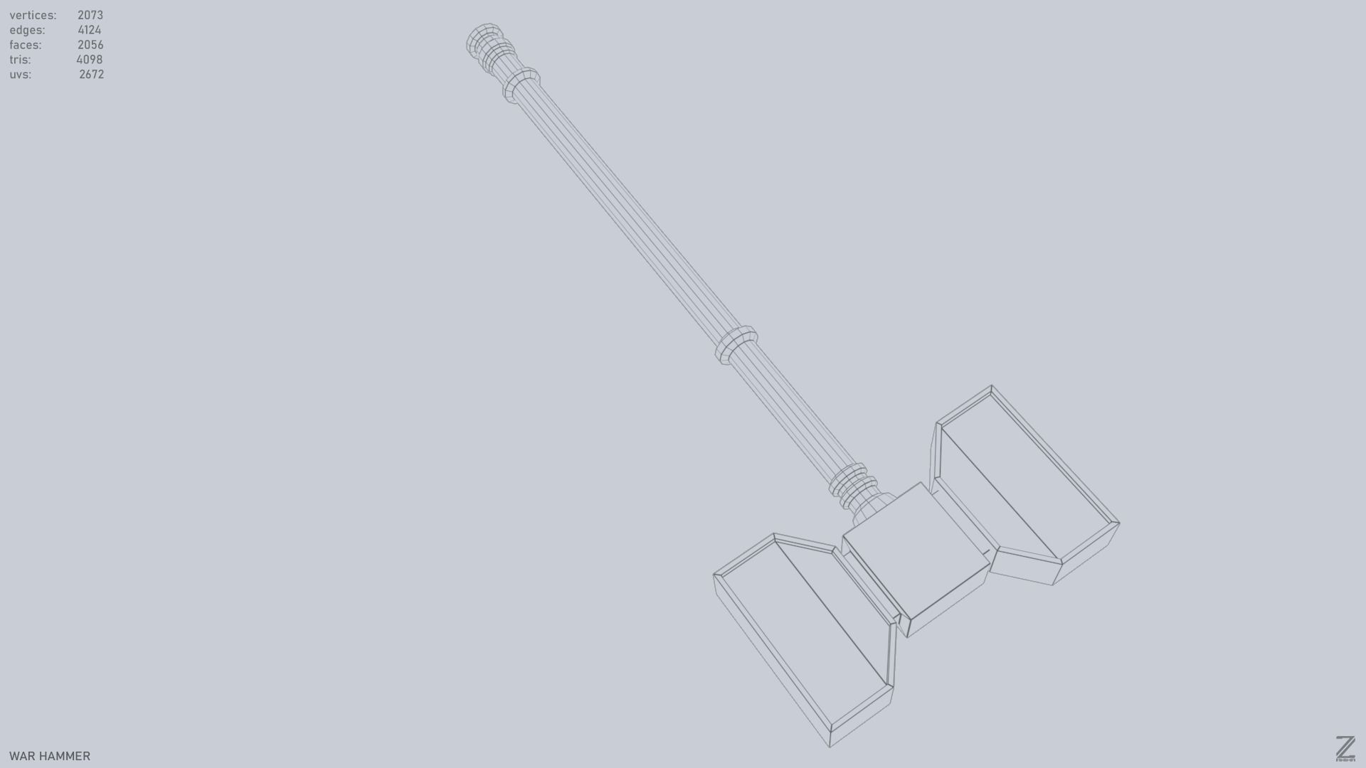 War Hammer Low-poly 3D model_12