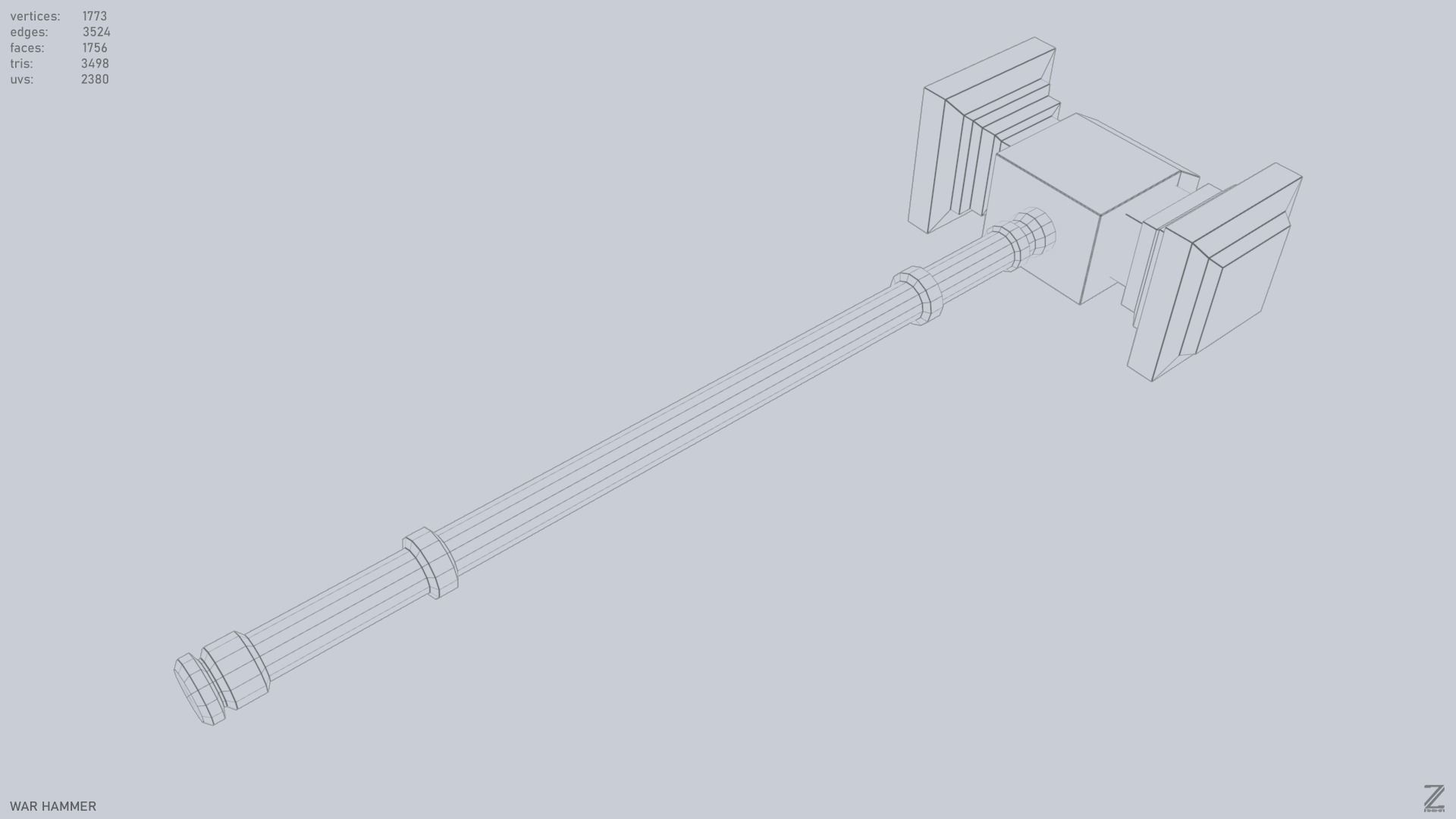 War Hammer Low-poly 3D model_13