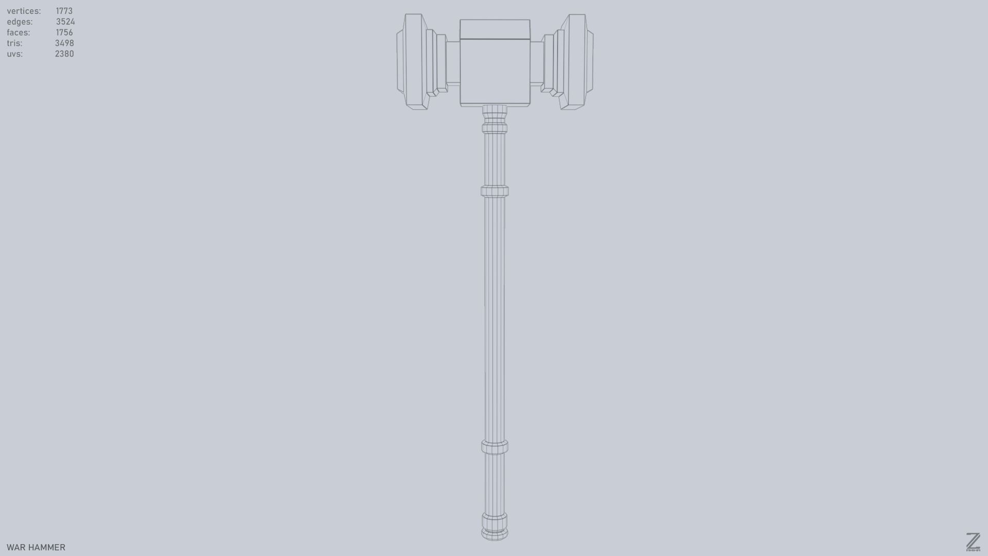 War Hammer Low-poly 3D model_8