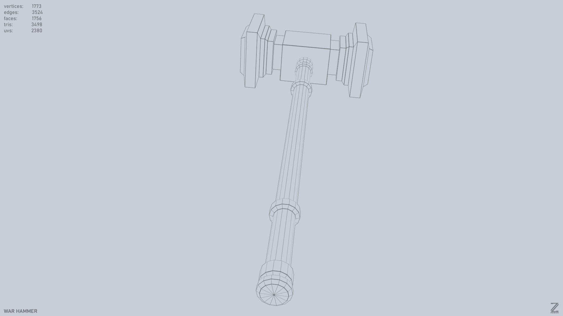 War Hammer Low-poly 3D model_14