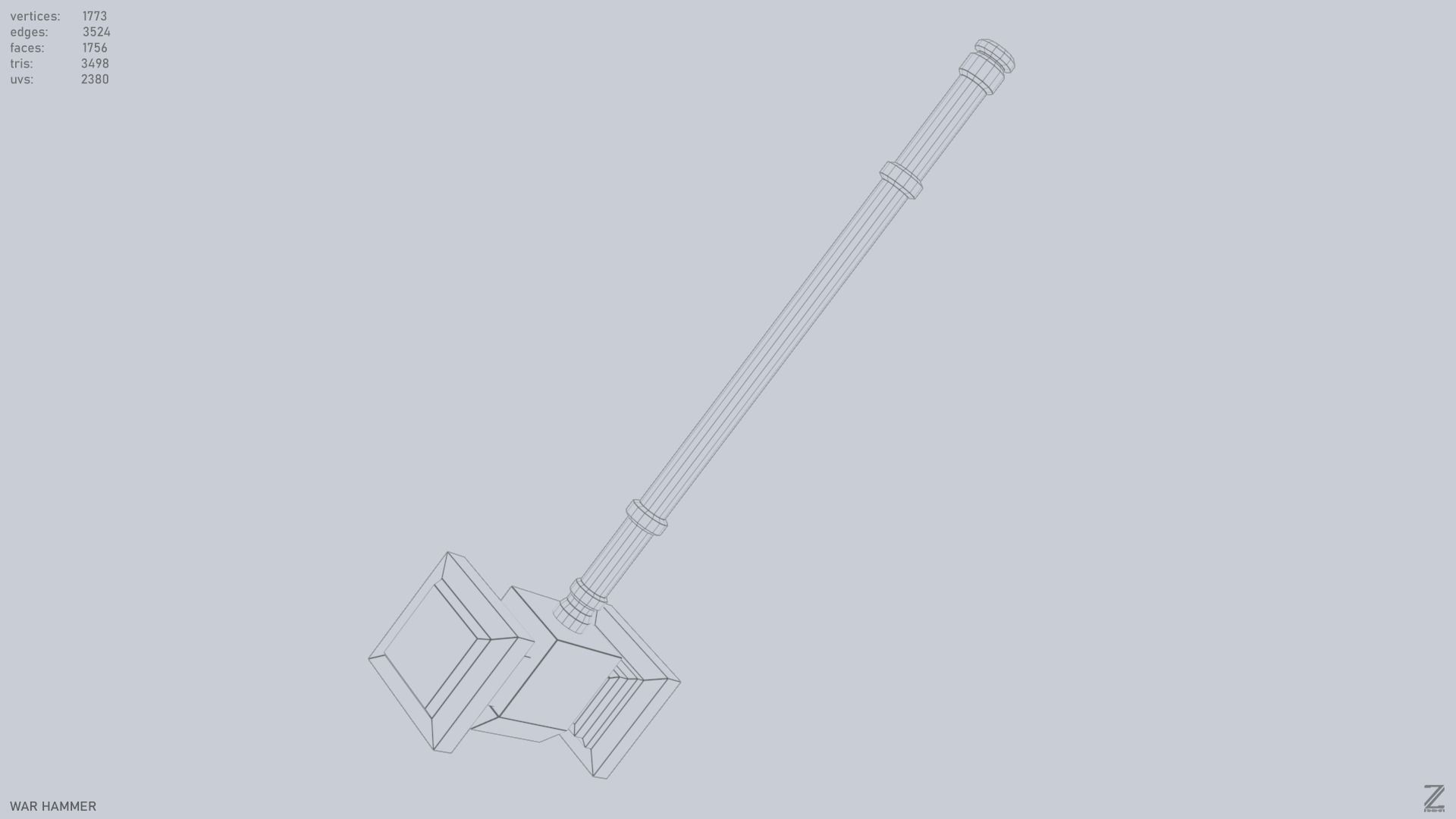 War Hammer Low-poly 3D model_11