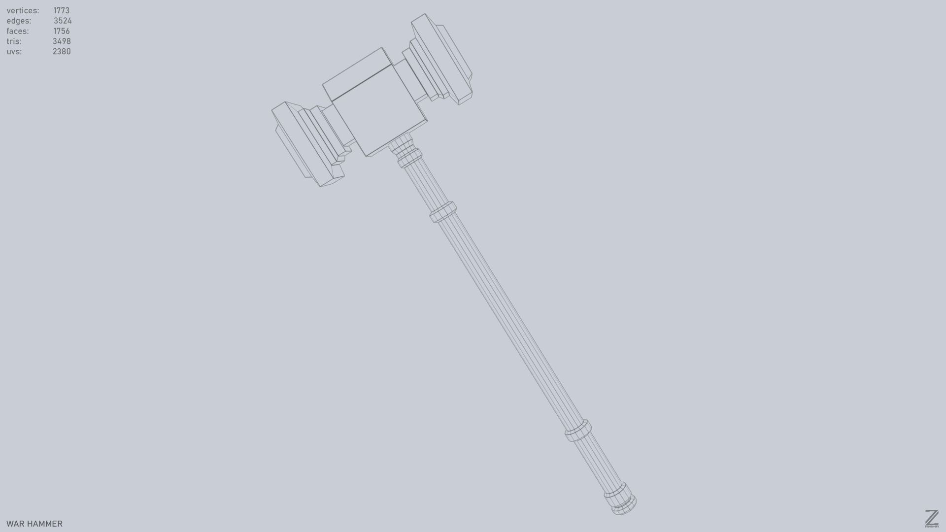 War Hammer Low-poly 3D model_9