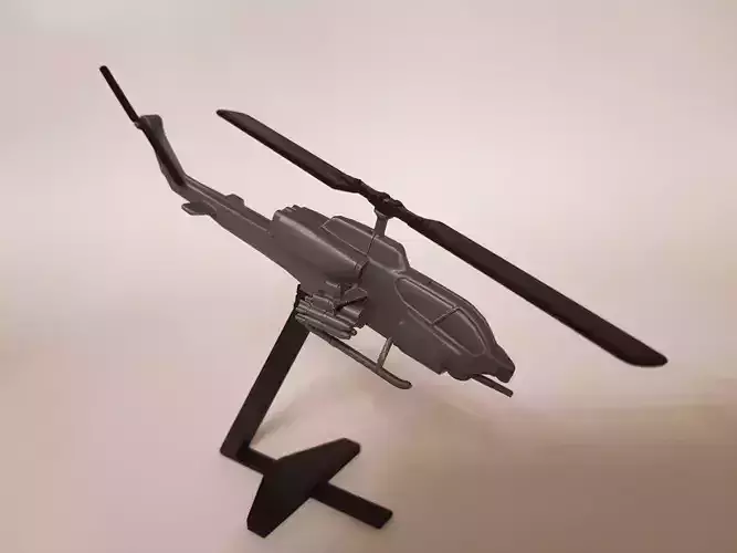 Super Cobra Helicopter scale model with stand 3D model