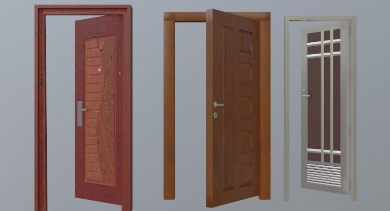 3-Different Door Free 3D model_1
