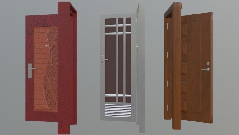 3-Different Door Free 3D model_4