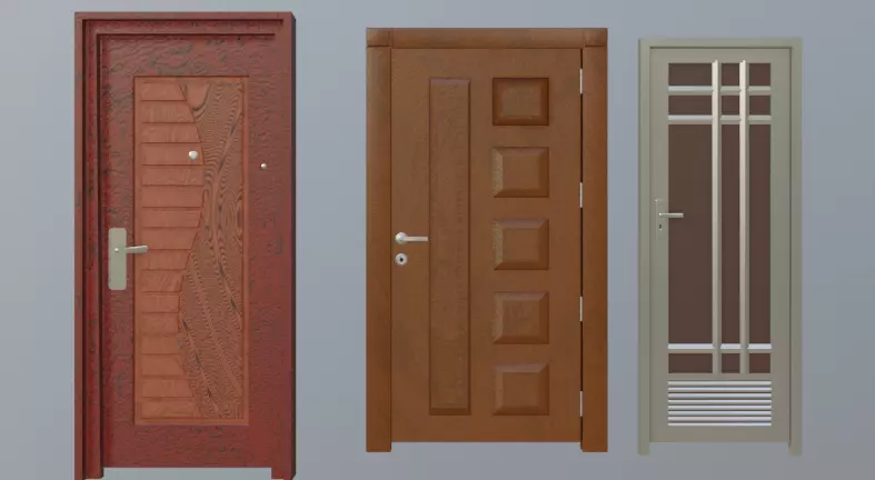 3-Different Door Free 3D model_0