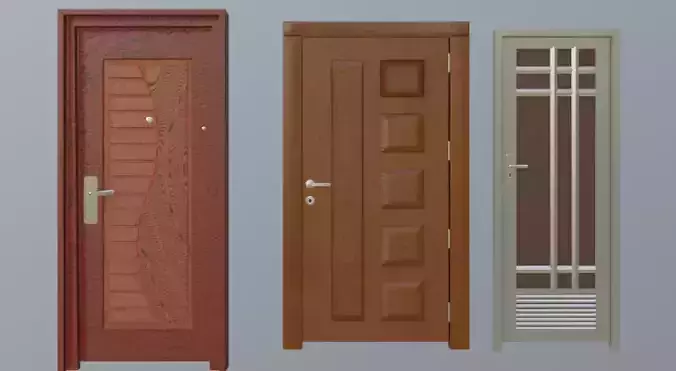 3-Different Door Free 3D model