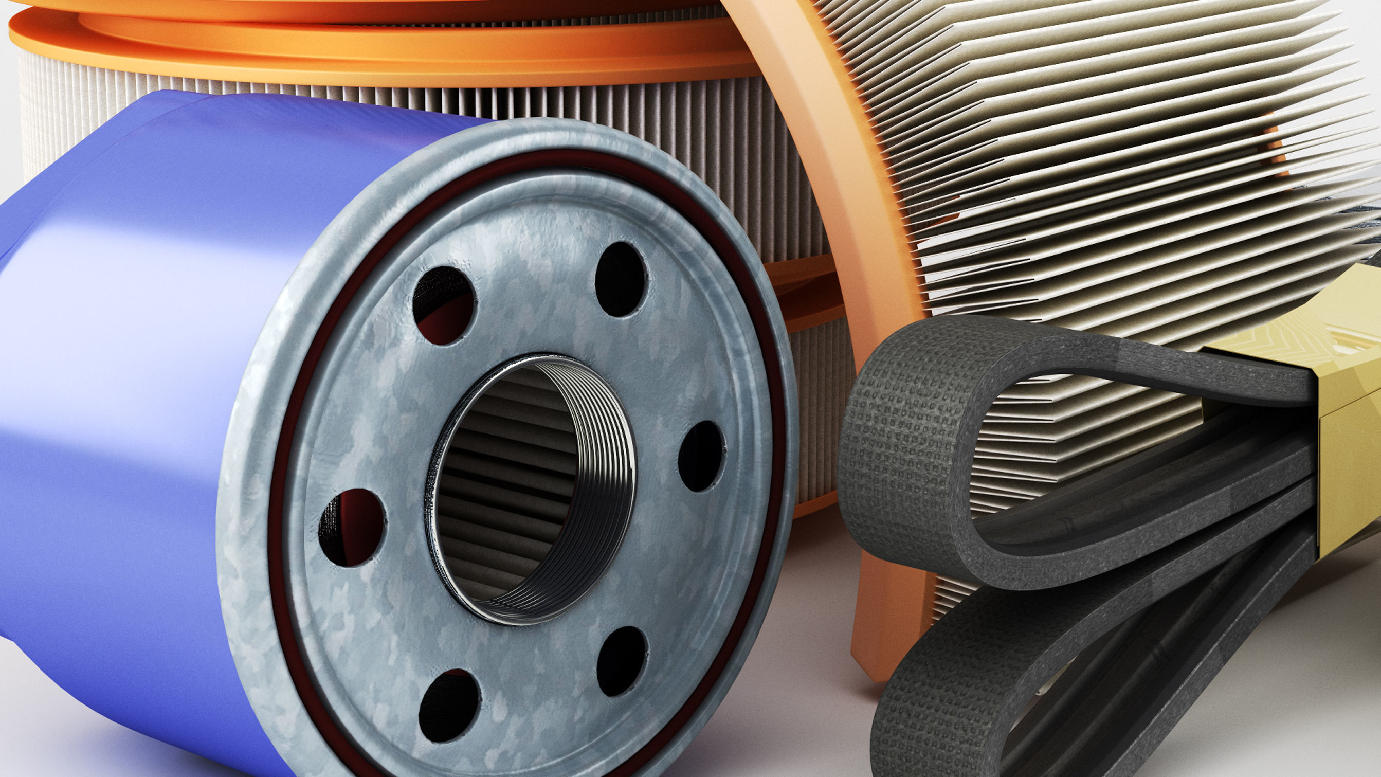 Car parts in a set Low-poly 3D model_8