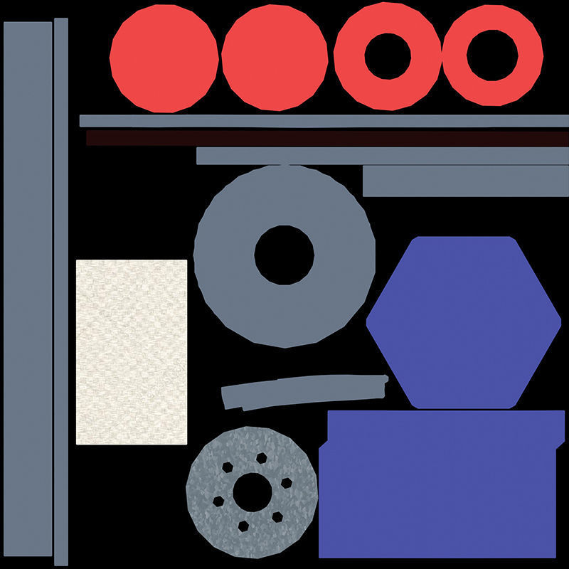 Car parts in a set Low-poly 3D model_17