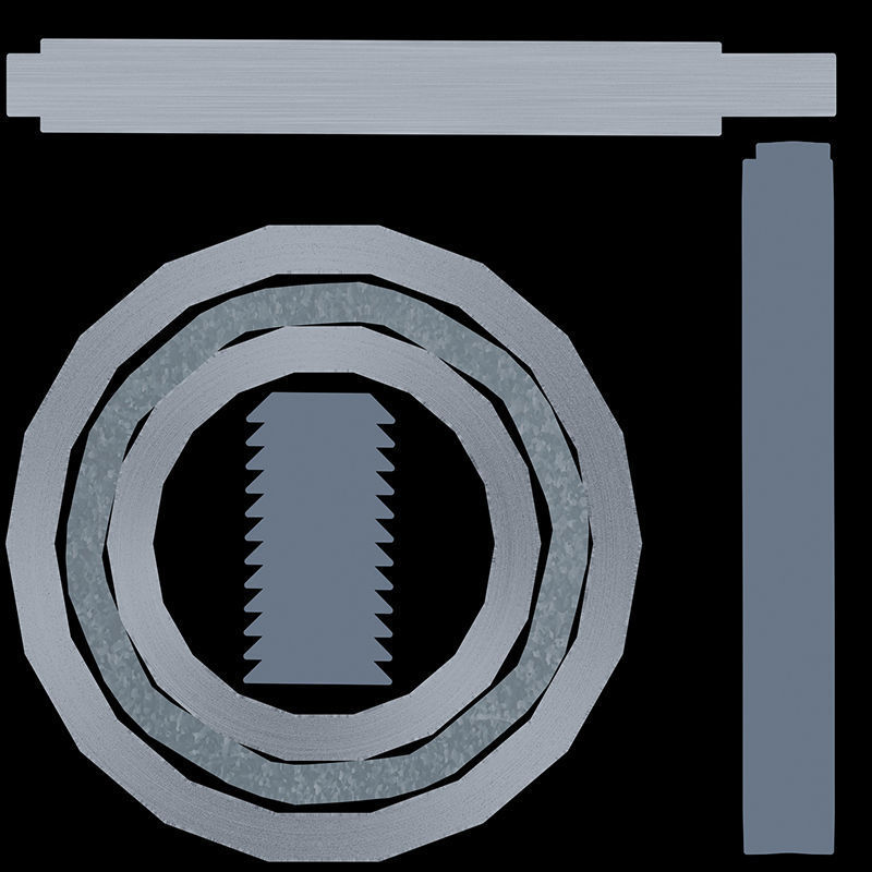 Car parts in a set Low-poly 3D model_16