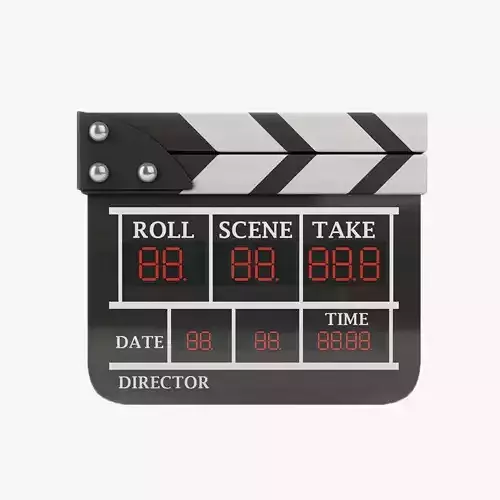 Wood Film clapperboard Low-poly 3D model