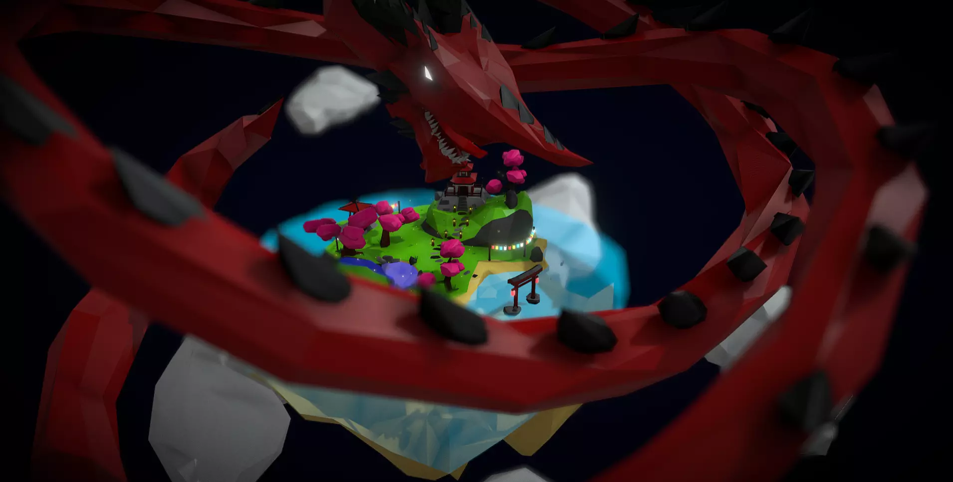 Fantasy Island Free low-poly 3D model_0