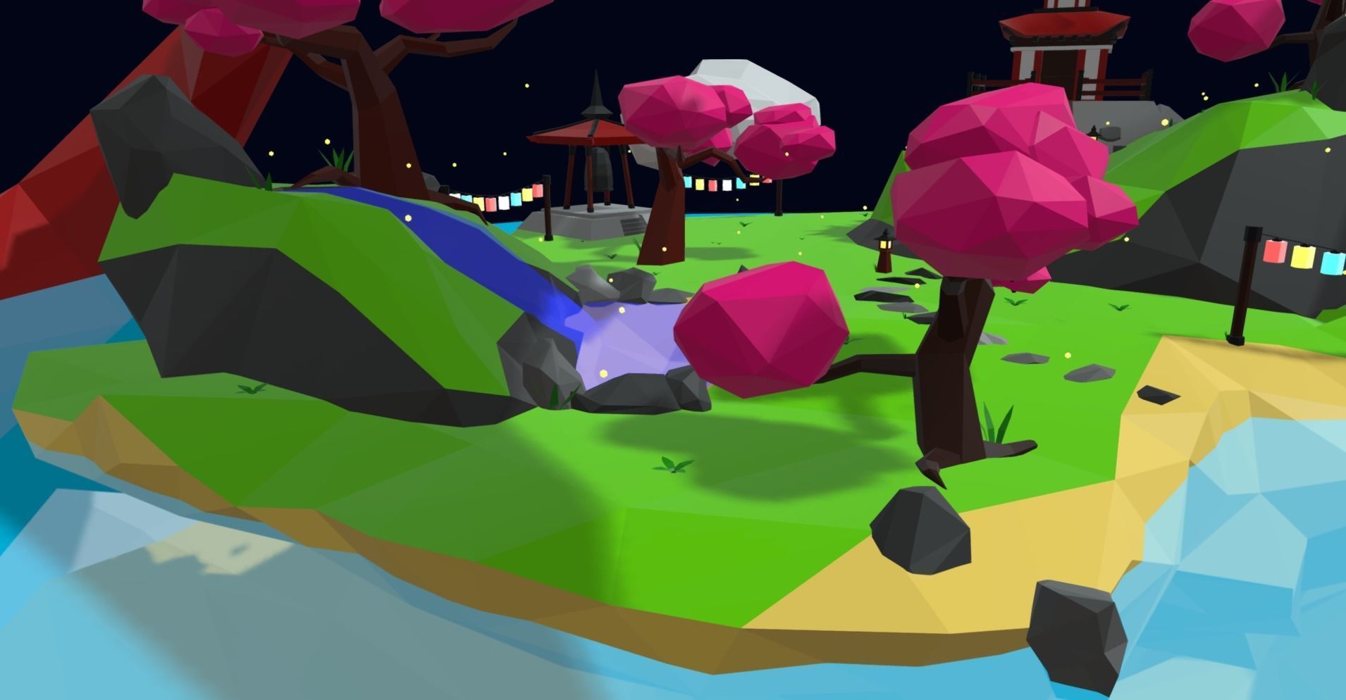 Fantasy Island Free low-poly 3D model_4