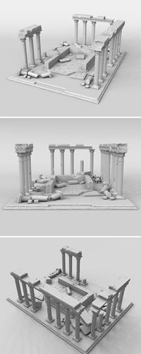 Greek ruins columns 3D print model