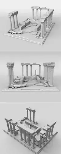 Greek ruins columns 3D print model